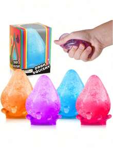 Juguete apretable Nee Doh Dreamy Water Drop Swirl Cube, pelota de estrés que se expande lentamente con sabor a malta, juguete antiestrés para aliviar la ansiedad - Naranja - Ver 4