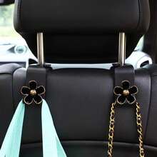 4pcs/2pcs Flower Car Seat Back Hooks, Car Rear Seat Storage Hooks, Decorative Practical Car Accessories - S Hook - View 4