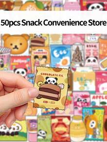 50pcs Baking-Themed Cartoon Creative Stickers For Notebooks Water Bottle Decorations And Laptop Personalization - Multicolor - View 8