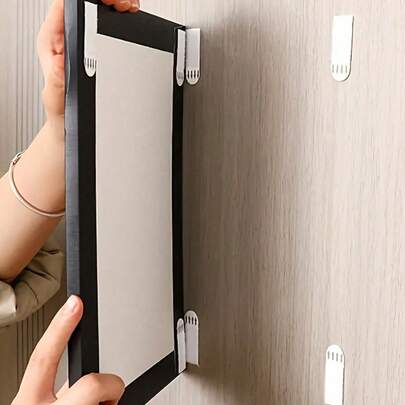 10/1pc Double-Sided Removable Adhesive Hooks Allow You To Hang Picture Frames And Artwork Without Drilling; Waterproof Adhesive Installation, Durable Frame Hangers - Non-Destructive Adhesive Rings Suitable For Drywall Walls, Ideal For Photos And Christmas Decorations, And A Perfect Decoration For The Holiday Season. Drill-Free Frame Hangers - Removable Double-Sided Adhesive Wall Hooks For Picture Frames And Artwork, Waterproof Installation Stickers.