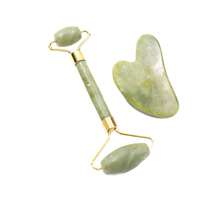 Conjunto de Acessórios com Rolo de Massagem de Jade Verde Claro e Raspador de Chifre de Boi Gua Sha - Visão 3