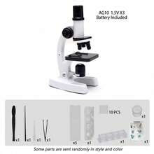 300X/600X/1200X Magnification Children's Microscope Science Experiment Kit, LED Illumination, STEM Educational Science Toy, Suitable For Boys And Girls 6+ Years Old, Fun Birthday/Children's Day Gift - Multicolor - View 11