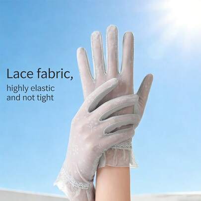 Breathable Touch Screen Gloves Anti Slip Protection Ice Silk Gloves Sun Protection Lace Thin Cycling Driving Riding Glove