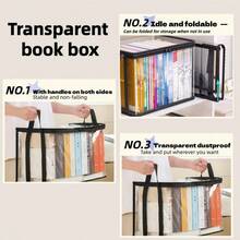 1pc New Book Storage Box, Classroom & Home Use Old Book Organizer, Desktop Dust-Proof Transparent Foldable Book Box - View 11