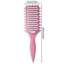 1pc Curling Hair Brush With Ventilation Holes, Helps Shape Curly Hair, Suitable For All Hair Types, Unleash Your Hair Potential - Multicolor - View 2
