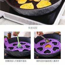 1个7孔圆形/心形鸡蛋模具，多色不粘煎蛋器，喷油瓶，打蛋器，烘焙模具，硅胶模具，清洁刷，带手柄厨房工具 - 耐热防漏厨具 - 彩色 - 查看 8