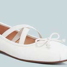 Leina Faux Leather Ballet Flats - White - View 6