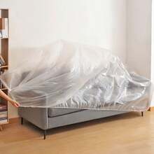 1 Pack 1/2/5pcs Disposable Furniture Dust Cover Elastic Drawstring Bed Cover Renovation Thickened Transparent Protective Plastic Film - Multicolor - View 1