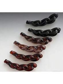 1个新款豹纹链条蓬松香蕉发爪夹，简约竖款夹子发夹，用途广泛，适合日常、居家、学校、海滩、度假、通勤、派对、节日、生日礼物、返校、户外佩戴，女孩美发造型套装，美发工具套装 - 彩色 - 查看 11