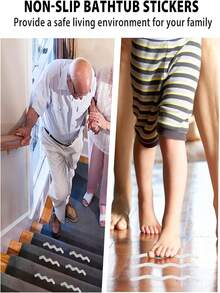 6/12/24pcs Transparent Anti-Slip Striped Stickers, Suitable For Bathtub Floor, Improve Safety, Easy To Apply And Remove, Prevent Slipping, Bathroom Decor, Bathroom Accessories, Anti-Slip Shower Mat Stickers, Home Bathroom Decor For Summer - Multicolor - View 8