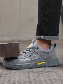 GUYISA Men's Professional Anti-Smash Anti-Puncture Safety Shoes, Lightweight Breathable Casual Series Summer Functional Shoes - Grey - View 5
