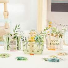 20张/包贴纸，“角落藏花”系列，精致花卉主题PET贴纸，剪贴簿用品和笔记本配件，可用于装饰卡片、相框、电脑、手机壳、水杯、旧杂志、铅笔盒、行李箱、桌面装饰贴纸、返校季贴纸、文具趣味贴纸，适用于Kindle - 貼紙包 - 查看 3