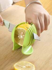 1/2/5pcs Lemon Slicer Kitchen Tool, Potato, Tomato, Sandwich, Fruit & Vegetable Cutter Divider - Lime Green - View 7