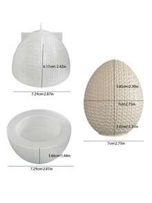 Khuôn silicon hình bầu dục, hình quả trứng, dùng để làm hũ đựng nến bằng xi măng, hộp đựng trứng đan len tự làm, khuôn đúc chậu hoa bằng thạch cao và nhựa. - khuôn silicone trắng - Xem 2