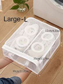 1pc Portable Shoe Washing Bag, Bra & Underwear Laundry Storage Bag, Foldable Mesh Wash Bag, Washing Machine Shoe Storage Bag, Travel Portable Storage Bag, Anti-Deformation Clothing Organizer Bag - Shoe Cleaning Bag - View 11