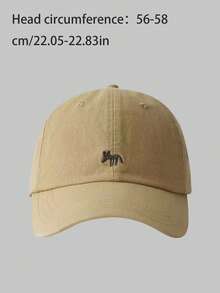 1pc Women's Cute Fox Embroidery Baseball Cap, Wide Brim Summer Sun Protection Visor Hat - Multicolor - View 2