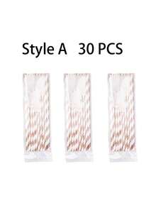 Rose Gold Paper Straws With Bride Tribe Flag, Suitable For Hen Party, Bridal Shower, Bachelorette Party, Wedding Party Tableware - Multicolor - View 19