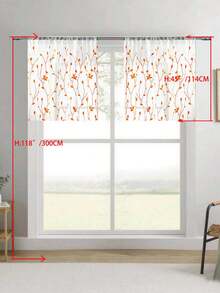 1 tấm rèm voan thêu họa tiết hoa, có khe luồn thanh treo, chống tia UV, thoáng khí, chất liệu polyester, không có lớp lót, thích hợp cho phòng khách, phòng ngủ, phòng ăn. - Màu Cam cháy - Xem 19
