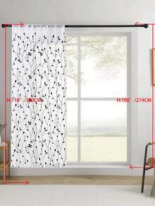 1 tấm rèm voan thêu họa tiết hoa, có khe luồn thanh treo, chống tia UV và thoáng khí, chất liệu polyester, không có lớp lót, thích hợp cho phòng khách, phòng ngủ, phòng ăn. - màu đen - Xem 12