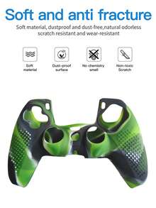 1 Set 5 Controller Cover + 2 Pcs Soccer Pattern Joystick Caps, Camouflage Design, Anti-Slip, Anti-Sweat, Anti-Scratch, Anti-Dust, Enhance Gaming Experience - View 8