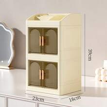 New Foldable Makeup Box, Cosmetic Storage Box, Drawer-Style Desktop Storage Cabinet, Dressing Table Storage Box, Large Capacity, Ideal Gift For Halloween And Thanksgiving. - Mơ 2 lớp - Xem 1