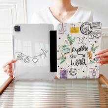 1个飞机天空景观3+Y折叠多角度磁吸支架平板电脑保护套，带笔槽和自动休眠/唤醒功能，兼容iPad Pro/Air、三星、小米Pad 5/6/7 - 彩色 - 查看 10