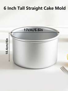 1pc Tall Straight Round Non-Stick Cake Mold Baking Pan, 4/6/8 Inch, Aluminum Alloy With Sunlight Treatment, Suitable For Party, Birthday, Wedding, Valentine's Day And Other Kitchen Baking Occasions. High-Quality Kitchen Accessory, Easy Demold, Easy Clean, Convenient To Use - Silver - View 12