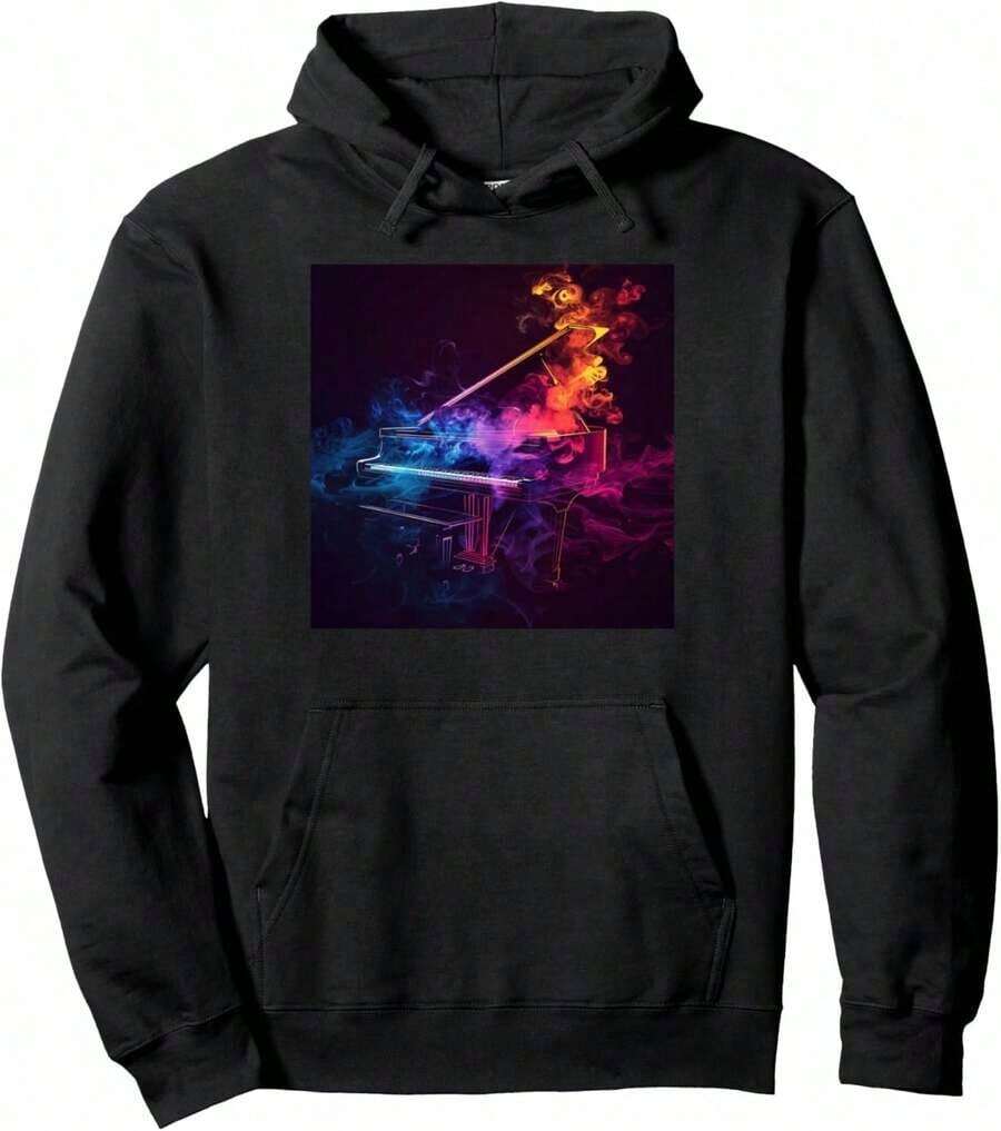 Piano Compatible - Musician And Pianist Hoodie - Green - View 1