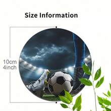 6/120pcs 2D Printed Football Sports Event Design Round PET Coasters, Suitable For Yard, Kitchen, Living Room, Family Gathering Tabletop Decor, Gift For Friends And Family On Holidays, Suitable For Valentine's Day, Wedding, Birthday Party Home Decor Accessories, Best Gift For Friends - Multicolor - View 2