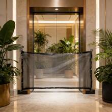 No-Drill Pet Stair Barrier Net, Retractable Home Isolation Net, Prevent Pets From Entering Bedroom - Black - View 7