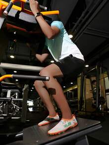 1双透气印花水鞋，低帮套脚赤足鞋，橡胶鞋底，适合户外、沙滩、水上活动、室内瑜伽、跳绳、春夏休闲穿着 - 橘色 - 查看 7