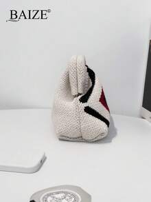 ENBEI 优雅编织云朵包 - 大容量化妆包、度假手拿包、优雅女士沙滩包、时尚晚宴包。多功能女士沙滩包、夏季钱包、优雅女士包，适合搭配婚纱、度假、旅行、派对、母亲节礼物、婚礼季纪念品。 - 彩色 - 查看 5