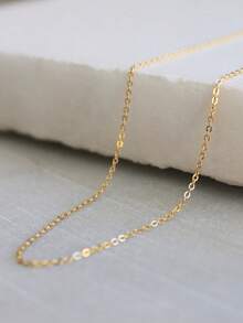1pc Delicate Gold Stainless Steel Women's Necklace, Versatile Minimalist Roman Chain Necklace, Gift - Necklace - View 3