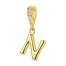 1个A-Z字母吊坠，金色LOVE字母垂坠吊坠，适配原装手镯，DIY首饰礼物 - 金黃色 - 查看 26