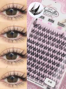 AYRMILLA 10 Rows 100 Clusters Dog-Style Fox Jiji, Self-Grafted False Eyelashes, Dog Eyes, Enlarged Eyes, Natural Style For Beginners Eyelashes Natural Fish Tail Fairyultrafine Stem Feather Fan Fish Tail Grafting Eyelash Cross Wedding Party And Club Daily Work Meeting Natural False Eyelashes Are Comfortable To Wear Fairy Beginner Curling Planting False Eyelashes - C - 查看 8