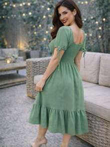 VESTIDO LARGO TIPO CAMPESINO CON MANGA MOD. ALY - Light Green - Ver 5
