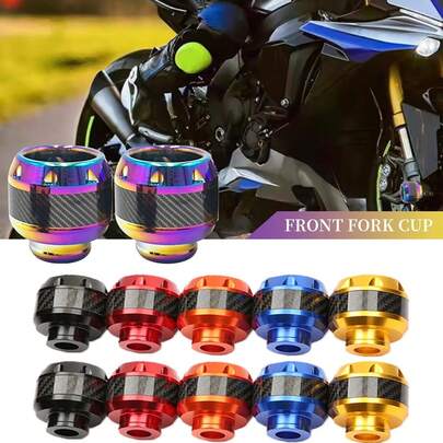 2 miếng bảo vệ chống va đập bằng hợp kim nhôm đa năng cho xe máy, xe tay ga, bánh trước, khung phuộc, phụ kiện ngoại thất xe máy.