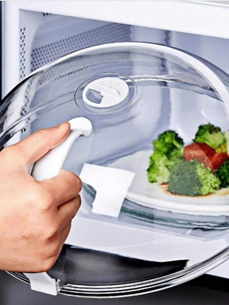[Nắp đậy thức ăn chống bắn tóe] 1 nắp đậy thức ăn chống bắn tóe dùng trong lò vi sóng, có lỗ thoát hơi và tay cầm, dễ cầm nắm, phù hợp với lò vi sóng và đồ dùng nhà bếp. - Nhiều màu - Xem 1