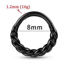 1PC 316L Stainless Steel Twist Hinged Nose Rings Septum Cartilage Ear Clicker Hoops For Women Men Daily Wear Body Piercing Jewelry Earrings - 2172 - View 3