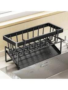 1pc Stainless Steel Kitchen Sink Organizer Rack With Sponge Holder, Soap Dish, Cloth Hook, 2026 New Kitchen Sink Basket, Sink Storage Basket, Sink Basket Organizer - Multicolor - View 10