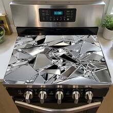 1pc, 2D Flat Protective Cover, Fashionable And Easy To Clean, Suitable For Any Kitchen, Washing Machine, Dryer, Furnace Panel Protective Device And Glass Furnace Cover - Multicolor - View 8