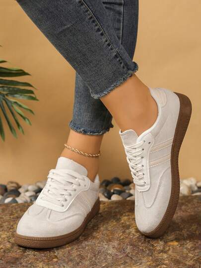 Colorblock Sneakers - Colorblock Casual Sneakers - Lace-Up, Lightweight, Thin. Soft Sole - Walking, Ice Skating, Daily Wear - Women's - Comfortable, Fashionable, Versatile - Step Into Style And Comfort