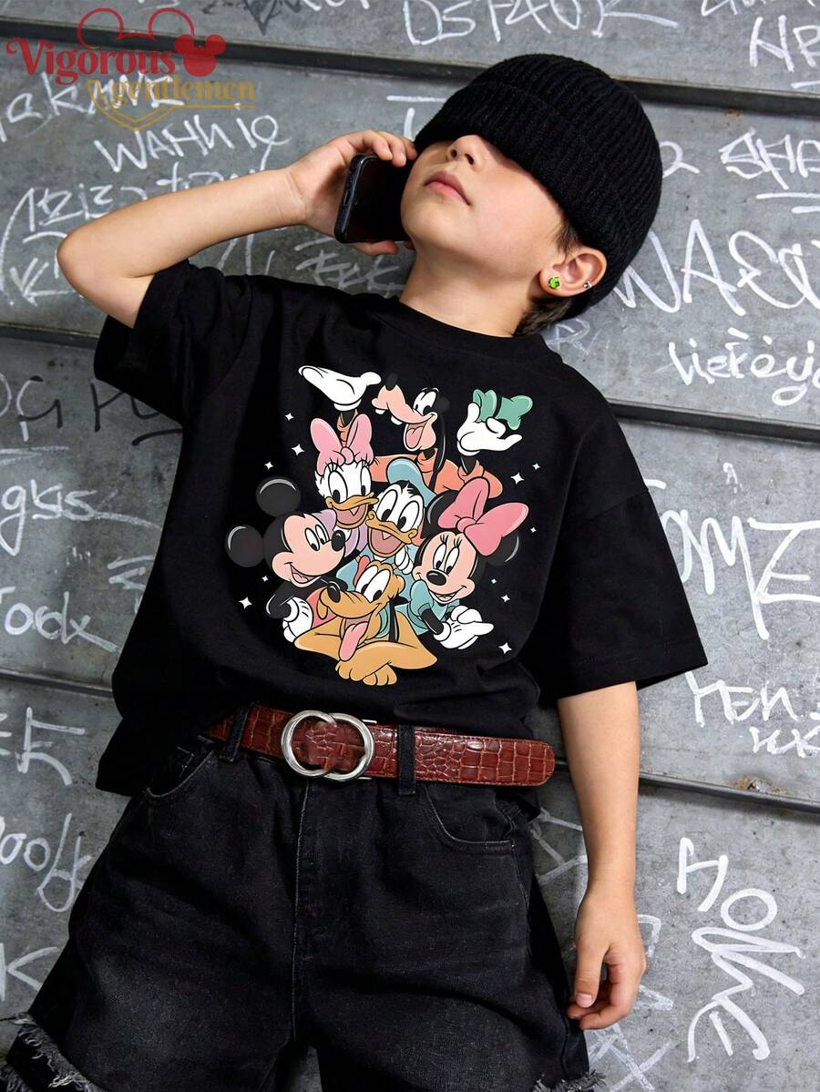 Disney Y2K Full Of Playfulness | All-Star Cartoon Printed Kids Clothing - Black - View 1