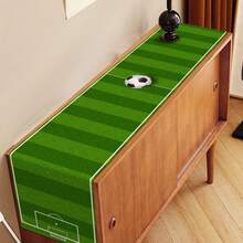 Taplak Meja Motif Lapangan Sepak Bola, Dekorasi Meja Pesta Sepak Bola, Dapat Dicuci, Tema Olahraga, Taplak Meja Dapur/Ruang Makan, Dekorasi Pesta Olahraga untuk Hadiah Ulang Tahun Anak Laki-Laki - Hijau - View 3