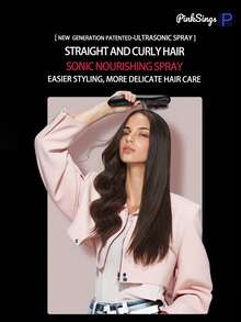 PinkSings 3-In-1 Rechargeable Wireless Nano Mist Straightening Brush, Easy Curling, Includes Hair Oil Care, Instant Heating - White - View 6