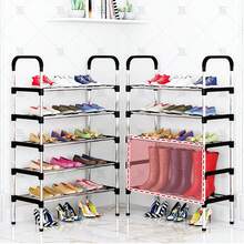 1 chiếc kệ giày nhiều tầng bằng kim loại chất lượng cao, giá để giày đa năng tiết kiệm không gian cho lối vào nhà, kiểu dáng thẳng đứng. - màu đen - Xem 9