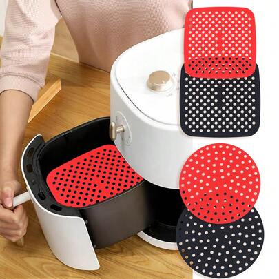 1 pieza Estera de silicona para freidora de aire, salvamanteles resistente al calor, salvamanteles antideslizante, adecuado para encimera de cocina y mesa de comedor, reutilizable, para servir platos calientes, picnic al aire libre y barbacoa