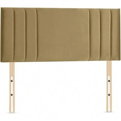 RIO 3 Divan Bed Headboard | Plush Velvet Fabric Headboards For 3ft Single Bed Frame | Elegant Design With Wooden Material Headboards For Beds (Grey, 3ft Single Height-20inch)