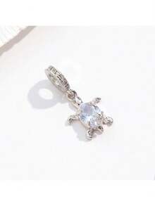 1pc Ocean Series Pearl Shell, Conch, Turtle, Crab, Octopus, Mermaid, Dolphin And Driftwood Beaded Pendant, Women DIY Bracelet And Necklace Jewelry Making Gift, Holiday & Valentine's Day Series - Silver - View 17