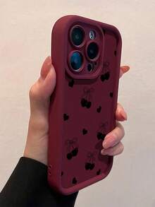 Ốp lưng điện thoại chống rơi họa tiết nơ đen và trái tim anh đào, tương thích với iPhone 14, 14 Pro, 14 Pro Max, 13, 13 Pro, 13 Pro Max, 11, 11 Pro Max, 12, 12 Pro, 12 Pro Max, XR, XS, 15, 15 Pro, 15 Pro Max, 16, 16 Pro, 16 Pro Max, 17, 17 Pro, 17 Air, 17 Pro Max, ốp lưng điện thoại cao cấp chống rơi. - Nhiều màu - Xem 3